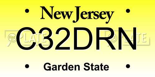C32DRN New Jersey License Plate