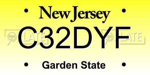C32DYF New Jersey License Plate