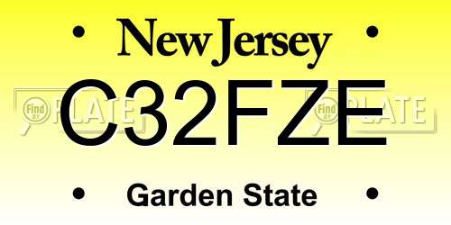 C32FZE New Jersey License Plate