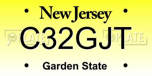 C32GJT New Jersey License Plate