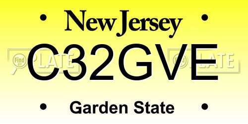 C32GVE New Jersey License Plate