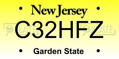 C32HFZ New Jersey License Plate