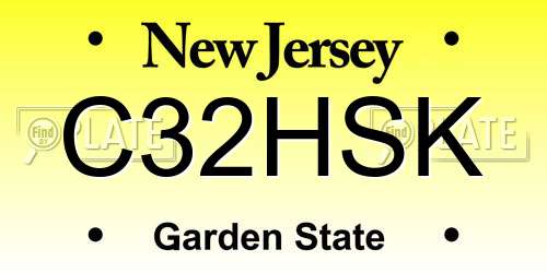 C32HSK New Jersey License Plate
