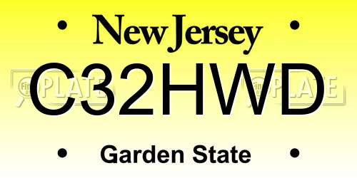 C32HWD New Jersey License Plate