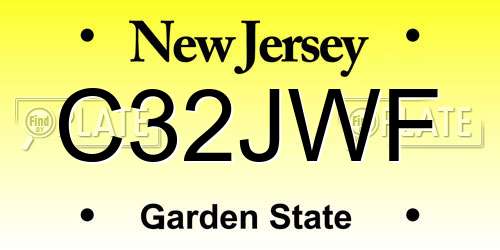 C32JWF New Jersey License Plate