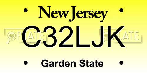 C32LJK New Jersey License Plate
