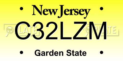 C32LZM New Jersey License Plate