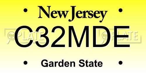 C32MDE New Jersey License Plate