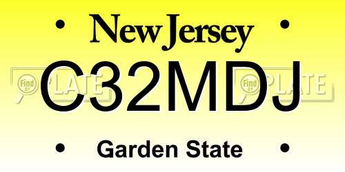 C32MDJ New Jersey License Plate