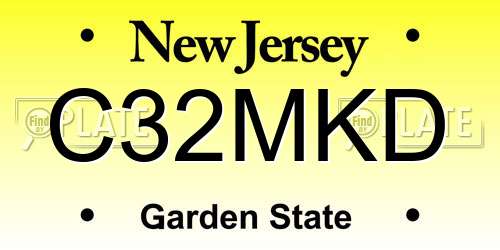C32MKD New Jersey License Plate