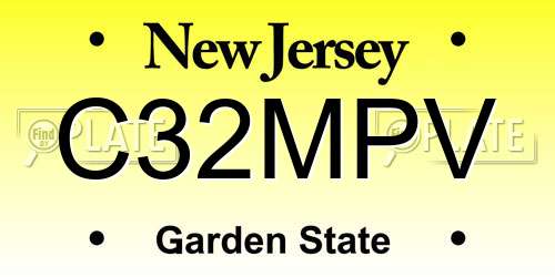 C32MPV New Jersey License Plate