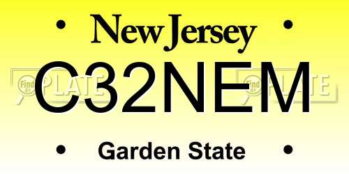 C32NEM New Jersey License Plate