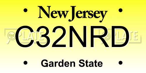 C32NRD New Jersey License Plate
