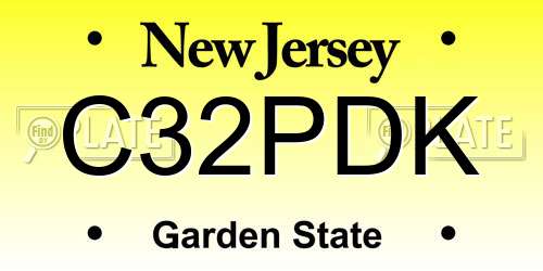 C32PDK New Jersey License Plate