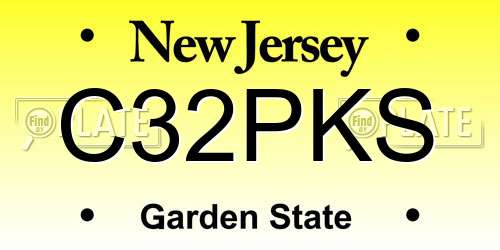 C32PKS New Jersey License Plate