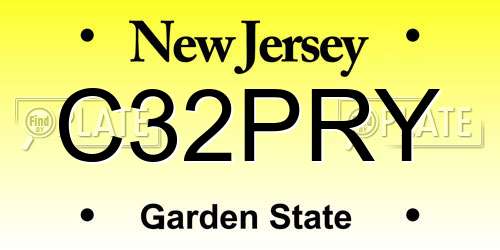C32PRY New Jersey License Plate