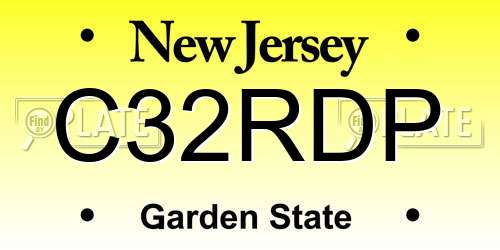 C32RDP New Jersey License Plate