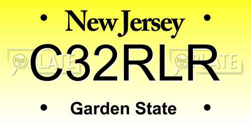 C32RLR New Jersey License Plate