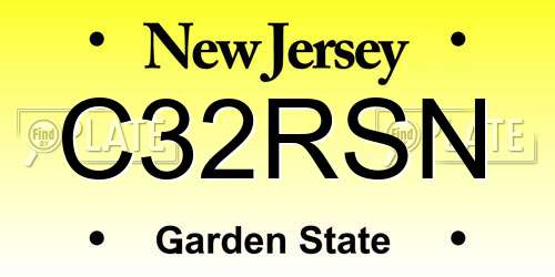 C32RSN New Jersey License Plate