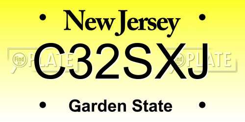 C32SXJ New Jersey License Plate