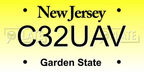 C32UAV New Jersey License Plate