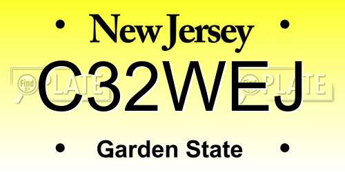 C32WEJ New Jersey License Plate