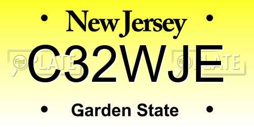 C32WJE New Jersey License Plate