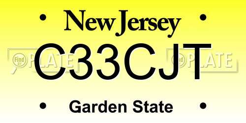 C33CJT New Jersey License Plate