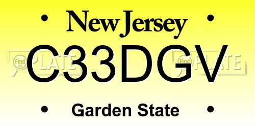 C33DGV New Jersey License Plate