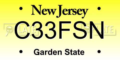 C33FSN New Jersey License Plate
