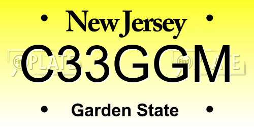 C33GGM New Jersey License Plate