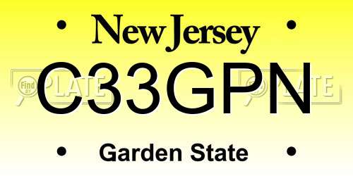 C33GPN New Jersey License Plate