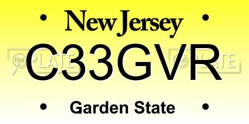C33GVR New Jersey License Plate