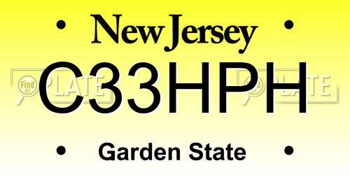 C33HPH New Jersey License Plate