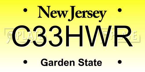 C33HWR New Jersey License Plate