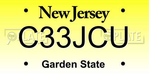 C33JCU New Jersey License Plate