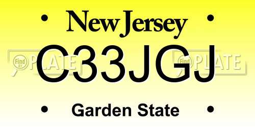 C33JGJ New Jersey License Plate
