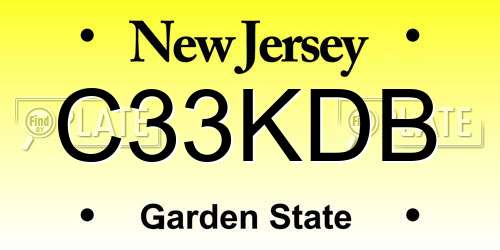 C33KDB New Jersey License Plate