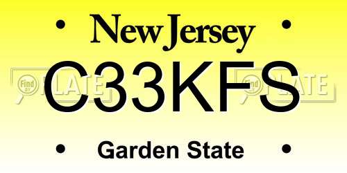 C33KFS New Jersey License Plate