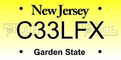 C33LFX New Jersey License Plate