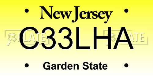 C33LHA New Jersey License Plate