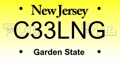 C33LNG New Jersey License Plate