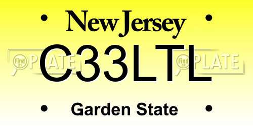 C33LTL New Jersey License Plate