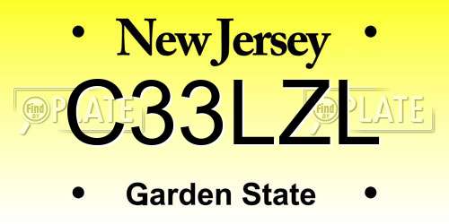 C33LZL New Jersey License Plate