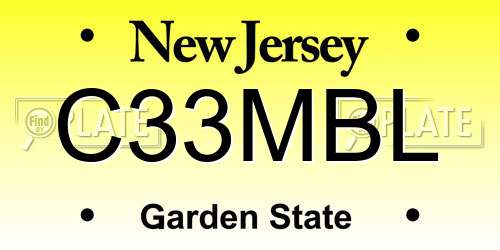 C33MBL New Jersey License Plate