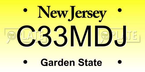 C33MDJ New Jersey License Plate