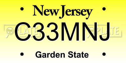 C33MNJ New Jersey License Plate