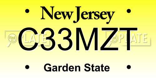 C33MZT New Jersey License Plate