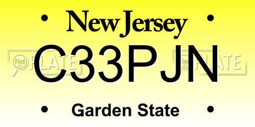 C33PJN New Jersey License Plate