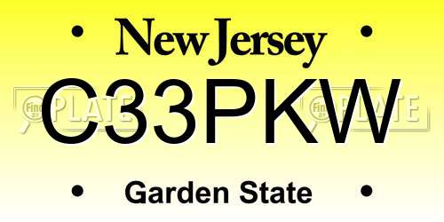 C33PKW New Jersey License Plate